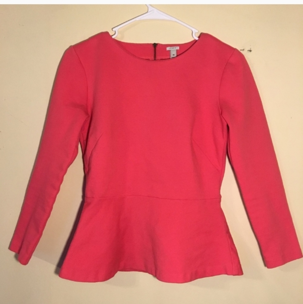 J. Crew structured peplum top with peplum and zipper details